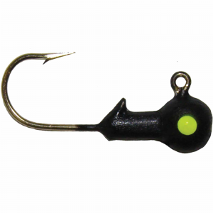 Image of Big Bite Baits BBJ Jig Heads | Black Chartreuse Eye; 1/48 oz.