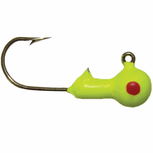 Image of Big Bite Baits BBJ Jig Heads | Chartreuse Red Eye; 1/32 oz.