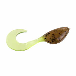 Image of Strike King Mr. Crappie ShadPole Curlytails | Pumpkin Seed Chartreuse; 2 in.