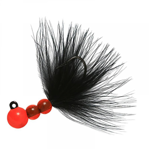 Image of Hawken Beau-Mac Marabou Steelhead Jig | Flame/Black; 1/8 oz.