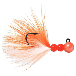 Image of Hawken Beau-Mac Marabou Steelhead Jig | Pearl Orange/Orange/White; 1/8 oz.