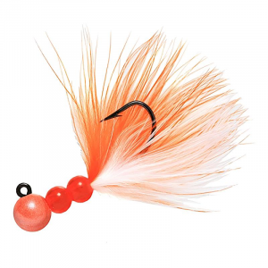 Image of Hawken Beau-Mac Marabou Steelhead Jig | Pearl Orange/Orange/White; 1/4 oz.