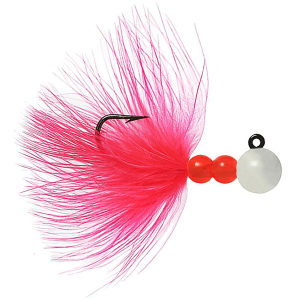 Image of Hawken Beau-Mac Marabou Steelhead Jig | Glow White/Cerise; 1/4 oz.