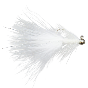 Image of VooDoo Custom Tackle Woolly Bugger Jig | Nickel Plated/White; 1/32 oz.