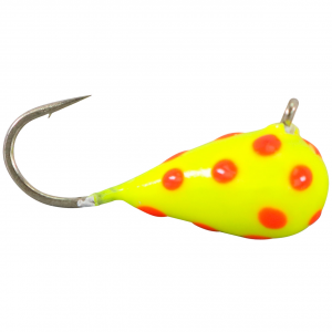 Image of Widow Maker Lures Dropper Glow Series Tungsten Jigs | Yellow Polka Dot Glow; 3 mm