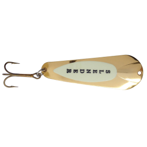 Image of Custom Jigs & Spins Slender Spoon | Gold/Glow; 1/16 oz.