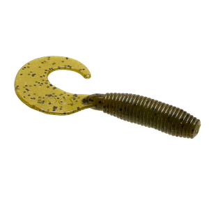 Image of Zoom Fat Albert Curly Tail | Green Pumpkin Purple; 3 in.