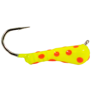 Image of Widow Maker Lures Tungsten Glow DropLit Jig | Yellow Polka Dot Glow; 5 mm