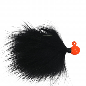 Image of VooDoo Custom Tackle Rabbit Hair Jigs | Orange-Black; 1/16 oz.