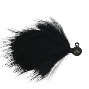 Image of VooDoo Custom Tackle Rabbit Hair Jigs | Black-Black; 1/16 oz.