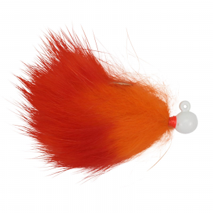 Image of VooDoo Custom Tackle Rabbit Hair Jigs | White-Orange; 1/16 oz.