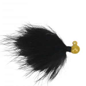 Image of VooDoo Custom Tackle Rabbit Hair Jigs | Yellow Chartreuse-Black; 1/16 oz.