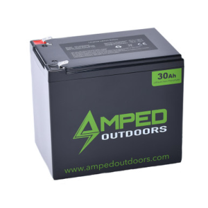 Image of Amped Outdoors 12v 30Ah Wide LiFePO4 Lithium Battery