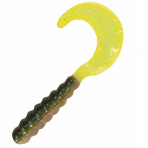 Image of Kalin's Triple Threat Grub Soft Bait | Tennessee Shad Chartreuse Tail; 2 in.