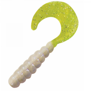 Image of Kalin's Triple Threat Grub Soft Bait | Albino Chartreuse Tail; 2 in.