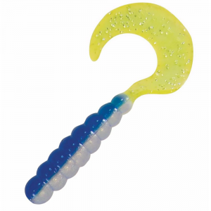 Image of Kalin's Triple Threat Grub Soft Bait | Blue Silver Chartreuse Tail; 2 in.