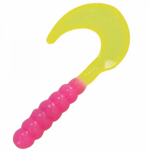 Image of Kalin's Triple Threat Grub Soft Bait | Bubble Gum Chartreuse; 2 in.