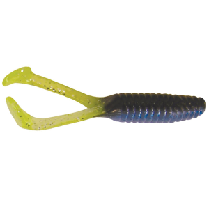 Image of Kalin's Triple Threat Crappie Scrub Soft Bait | Black Blue Chartreuse; 1 3/4 in.