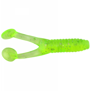 Image of Kalin's Triple Threat Crappie Scrub Soft Bait | Chartreuse Hologram; 1 3/4 in.