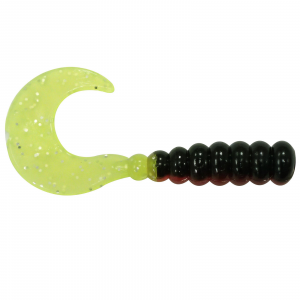 Image of Southern Pro Hot Grubs | Black/Red/Chartreuse Sparkle; 2 in.