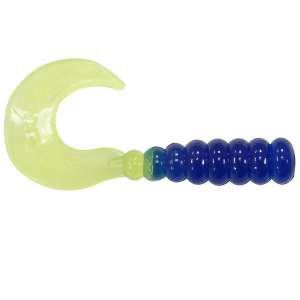 Image of Southern Pro Hot Grubs | Blue/Chartreuse; 2 in.