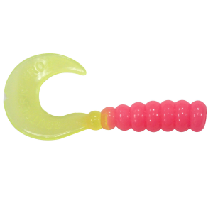 Image of Southern Pro Hot Grubs | Bubblegum/Chartreuse; 2 in.