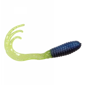 Image of Southern Pro Triple Tip Grubs | Black/Blue/Chartreuse Sparkle; 2 in.