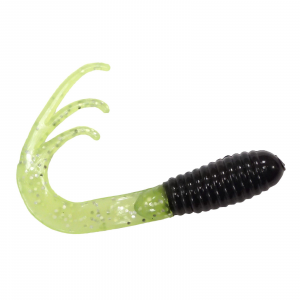 Image of Southern Pro Triple Tip Grubs | Black/Chartreuse Sparkle; 2 in.