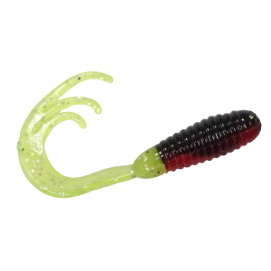 Image of Southern Pro Triple Tip Grubs | Black/Red/Chartreuse Sparkle; 2 in.