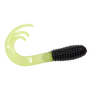 Image of Southern Pro Triple Tip Grubs | Black/Silk Chartreuse; 2 in.