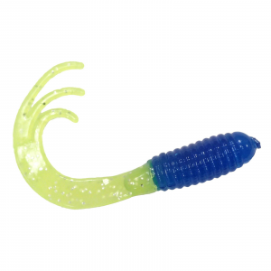 Image of Southern Pro Triple Tip Grubs | Blue/Chartreuse Sparkle; 2 in.