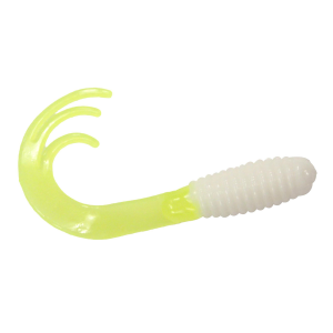 Image of Southern Pro Triple Tip Grubs | White/Chartreuse; 2 in.
