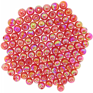 Image of Dutch Fork Premium Beads | Transparent Pearl Red; 6 mm