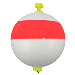 Image of Thill Foam Sphere Float - Snap On | Red-White; 2 in.