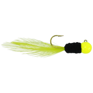 Image of Strike King Mr. Crappie Slab Daddy Live Hair Jig | Tuxedo Black Chartreuse; 1/8 oz.