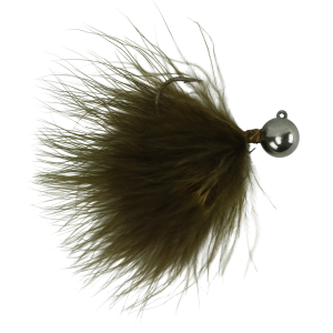 Image of Queen Tackle LS Tungsten Ping Hair Jig | Brown; 1/8 oz.