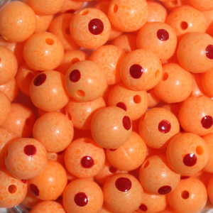 Image of TroutBeads | Blood Dot Sun Orange; 8 mm