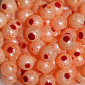 Image of TroutBeads | Blood Dot Peachy King Roe; 12 mm