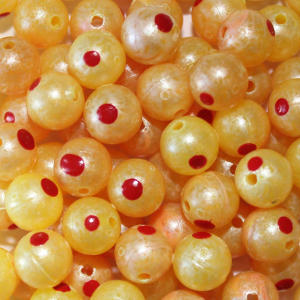 Image of TroutBeads | Blood Dot Gold Roe; 14 mm