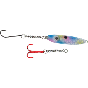 Image of Bink's Ice Spoon with Chain Dropper Hooks | Clown; 1/8 oz.