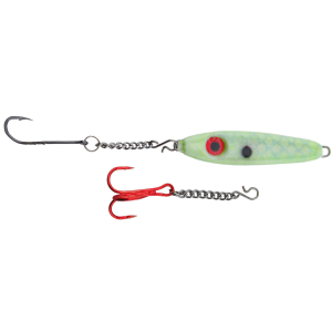Image of Bink's Ice Spoon with Chain Dropper Hooks | Yellow Glow; 1/8 oz.