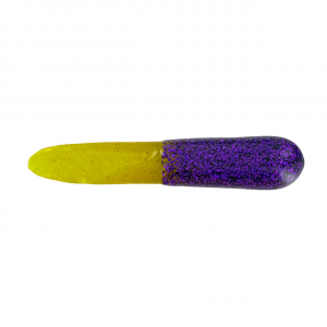 Image of Big Bite Baits Scentsation Tailcutter | Purple Glitter Chartreuse; 2 1/2 in.