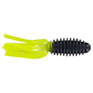 Image of Big Bite Baits Slab Tube | Black Chartreuse; 1 3/4 in.