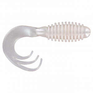 Image of Big Bite Baits Ring Triple Tip Grub | Pearl; 2 in.