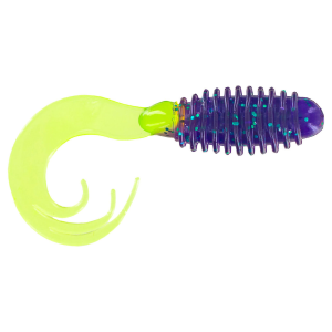 Image of Big Bite Baits Ring Triple Tip Grub | Junebug/Chart Tail; 2 in.