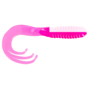 Image of Big Bite Baits Triple Tip Grub | Pink White; 2 in.