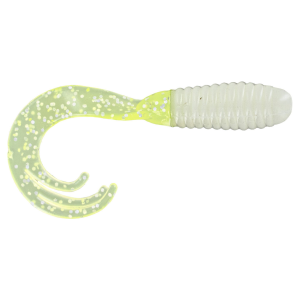 Image of Big Bite Baits Triple Tip Grub | White/Chart Shine; 2 in.