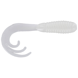 Image of Big Bite Baits Triple Tip Grub | White; 2 in.