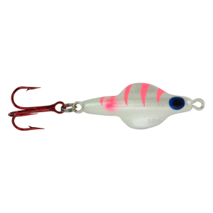 Image of Lindy Rattl'n Flyer Jigging Spoon | White Tiger Glow; 1/8 oz.