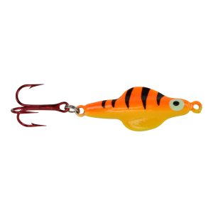 Image of Lindy Rattl'n Flyer Jigging Spoon | Orange Tiger Glow; 1/8 oz.